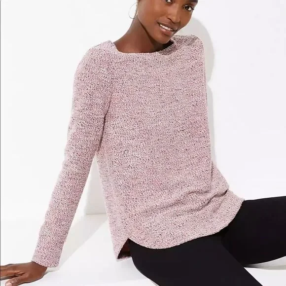 LOFT Boucle Tunic Sweatshirt, Large - Picture 2 of 10